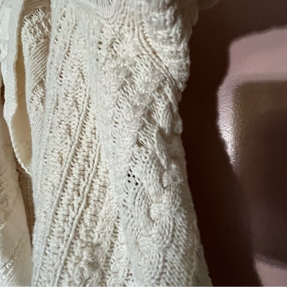 Ralph Lauren women’s cream cardigan open knit waterfall sailor collar sweater XL - Picture 10 of 14